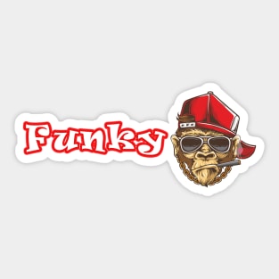 Funky Rapper Monkey Sticker